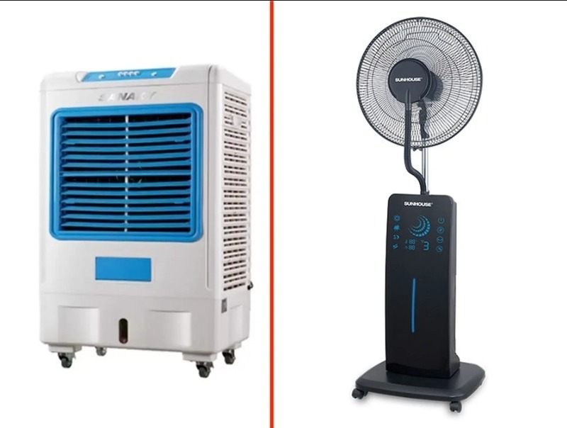 Quạt hơi nước làm mát dịu hơn quạt thường nhờ bình nước và tấm làm mát