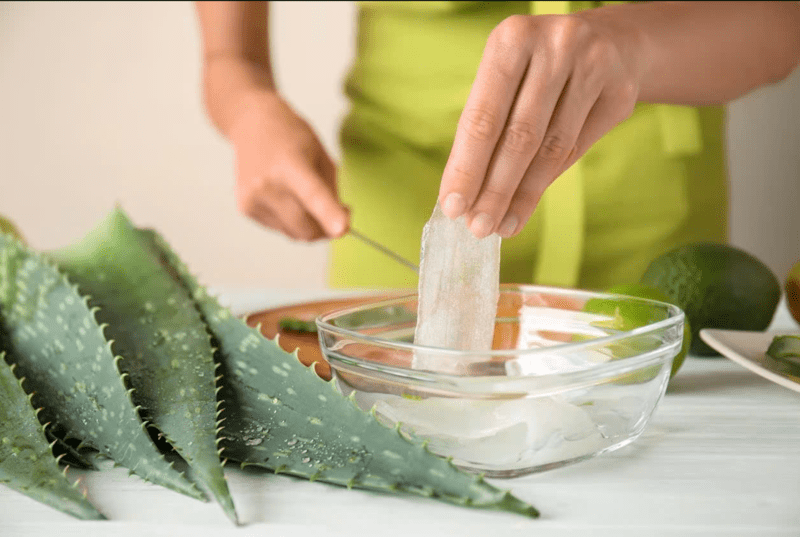 Sơ chế đúng giúp tách sạch gel trong khỏi vỏ xanh và dịch vàng dễ gây kích ứng