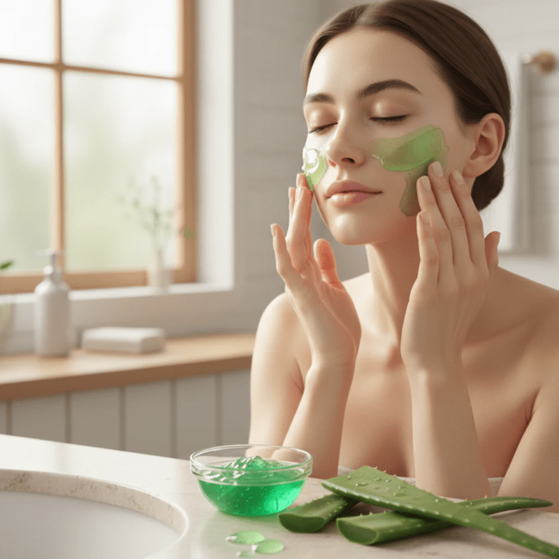 Mặt nạ gel nha đam nguyên chất nên được thoa mỏng và rửa sạch sau 5–10 phút