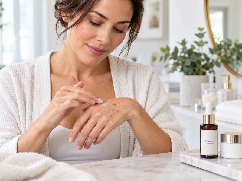 Vitamin C, AHA và retinol có thể hỗ trợ cải thiện sắc tố trên da tay.